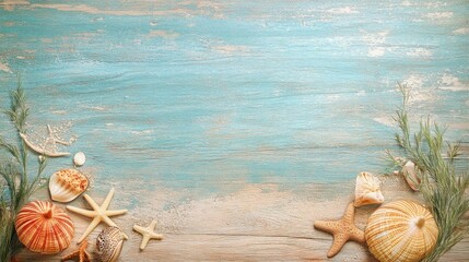 Summertime beach themed scrapbook paper design background