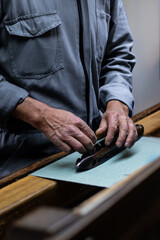 craftsman handling a loom