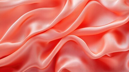 Obraz premium Graceful Waves of Coral Fabric in a Luxurious Satin Texture