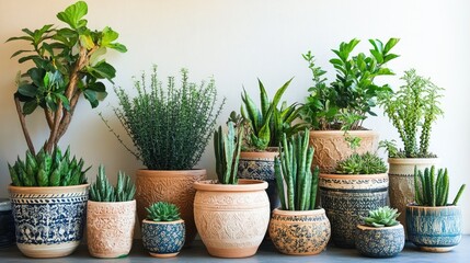 Fototapeta premium Bohemian style potted indoor plants