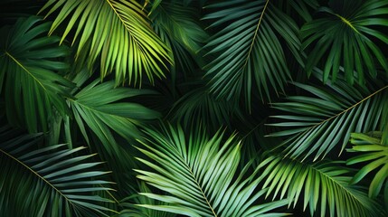 Fototapeta premium Tropical foliage wallpaper featuring palm leaves Crafted using digital tools