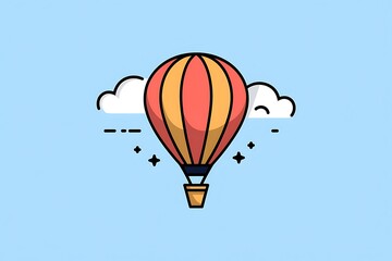Fototapeta premium Hot Air Balloon Adventure Sky High Flight, Clouds, Travel, Exploration
