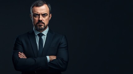 Fototapeta premium Confident Mature Businessman in Suit Portrait