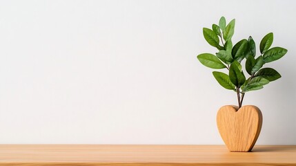 Fototapeta premium Minimalist Wooden Table on a Plain White Background for Product Display