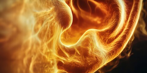 Ear canal close-up in an educational image, highlighting health care.