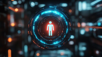 Futuristic HUD Interface  Digital Person Icon