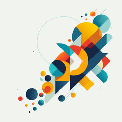 Obraz premium Dynamic abstract vector background with colorful geometric elements and shapes