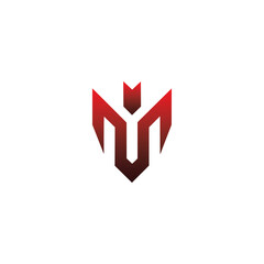 A modern, minimalist logo featuring the letter "M" with a sharp, angular design.