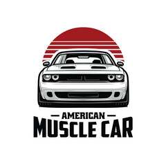 American muscle car vector art illustration design. Best for automotive related tshirt design © bonky
