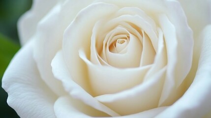 Elegant white rose in full bloom, showcasing delicate petals and intricate details, AI