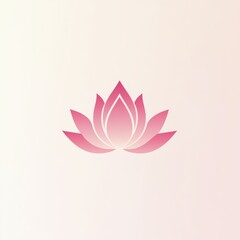 Fototapeta premium Logo design featuring a lotus flower logo with a pink gradient color on a light background
