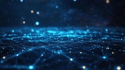  Blue wavy lines, the blue wavy line in the style of dotted, 3d space, abstract blue lights, streamlined design, rhythmic lines, lens flare, stock photo, backlight, a sense of the future, quantum mech