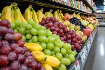 Colorful fruit in grocery store.