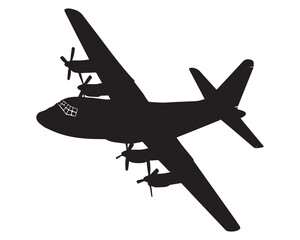 U.S Air force C130. Military C 130 Cargo transportation aircraft vector