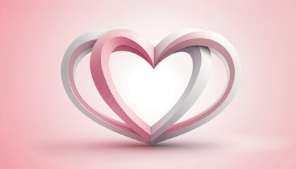 Three-dimensional layered heart design in pastel colors representing love and affection