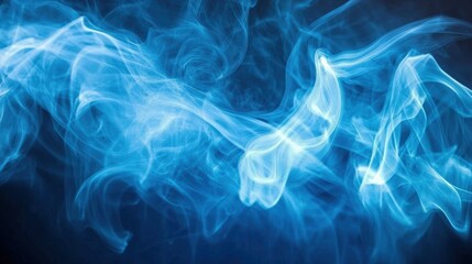Obraz premium Swirling Smoke. Abstract Artistic Blue Smoke Movement in Dark Atmosphere