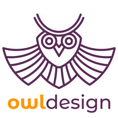 Fototapeta premium owl logo in line design