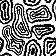 Aesthetic Contemporary printable seamless pattern with abstract line, dot, shape brush stroke in black and white colors. Boho background in minimalist style vector Illustration for wallpaper fabric