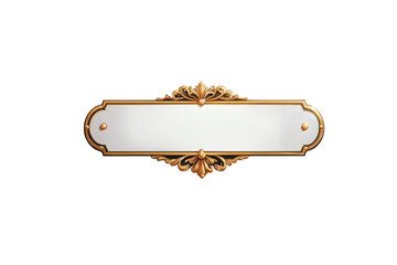 Vintage golden name frame isolated on transparent background. Png image
