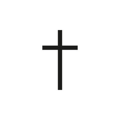 The icon of the cross. A simple flat illustration on a white background
