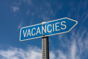 Obraz premium Vacancies word written on a signboard, business and job career concept.