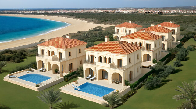 Luxury Beachfront Villas 3D Rendering