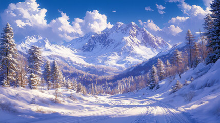 【冬の絶景】純白の雪景色と壮大な山脈の絶景写真｜樹氷と青空が織りなす神秘的な雪の世界｜スキー場・クロスカントリーコースのある雪国の風景｜自然が作り出す雪の芸術的風景【冬の観光スポット・撮影地】