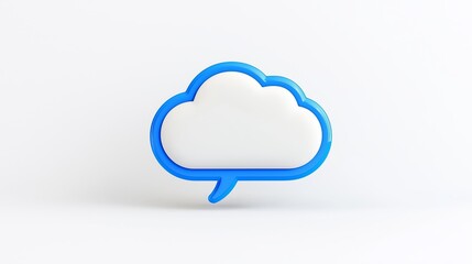 Obraz premium Chatbot icon integrated with a digital cloud, symbolizing AI-powered communication and data-driven conversations.