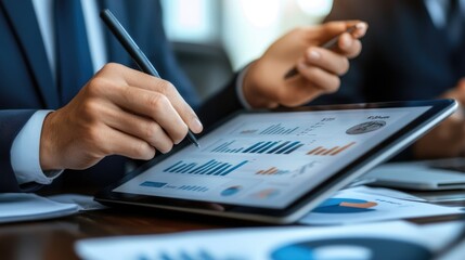 Fototapeta premium Business Meeting with Executives Analyzing Data