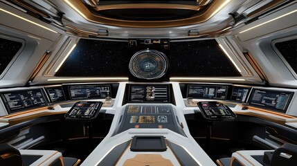 Fototapeta premium Futuristic Corporate Workspace with Advanced Gadgets