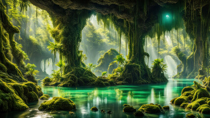 Enchanting Mossy Grotto