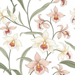 Fototapeta premium Graceful Dance: Oncidium Orchid Pattern