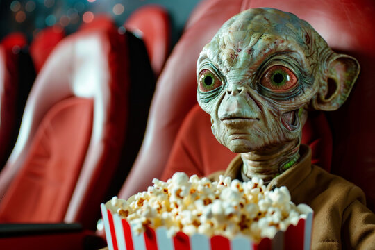 Image of extraterrestrial alien in cinema generative AI design