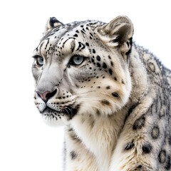 Obraz premium snow leopard on white background
