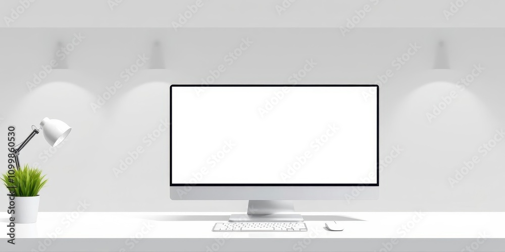 Canvas Prints a vector mockup of a sleek and modern desktop computer, perfect for showcasing digital designs or we