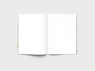 Fototapeta premium Blank brochure magazine with a clean grey background for showcasing your design mockups, isolated, grey, marketing
