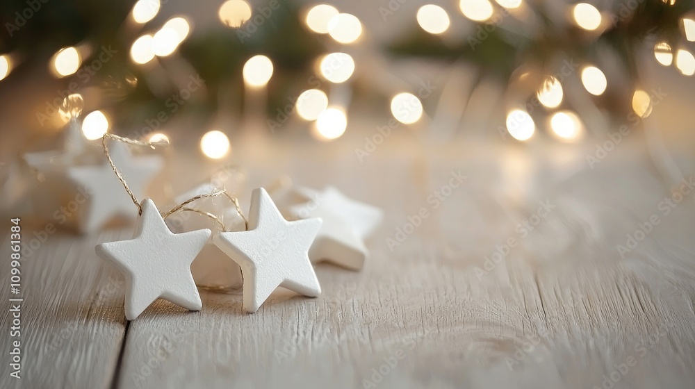 Poster simple and elegant new year card with happy new year text and stars