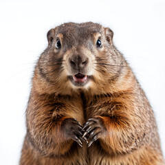 Fototapeta premium groundhog on white background