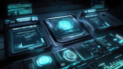 Obraz premium Holographic Visuals on Digital Devices