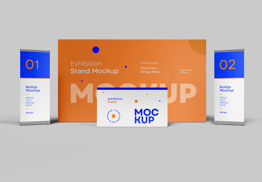 Realistic Exhibition Stand and Booth Mockup &ndash; AI-Generated Design for Trade Shows, Branding Displays, and Professional Events with Isolated Background