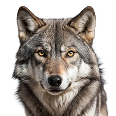 Fototapeta premium grey wolf on white background
