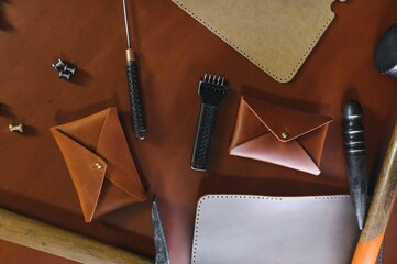 Leather crafting tools still life