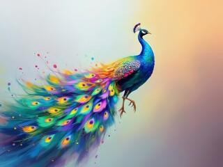 AI-powered peacock tail motion photo.