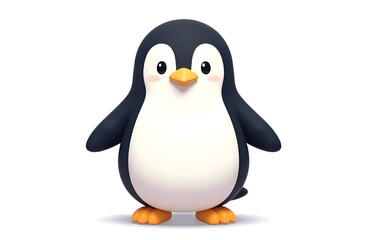 Obraz premium Cartoon penguin on a white background.