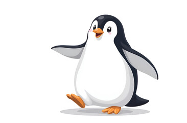 Naklejka premium Cartoon penguin on a white background.