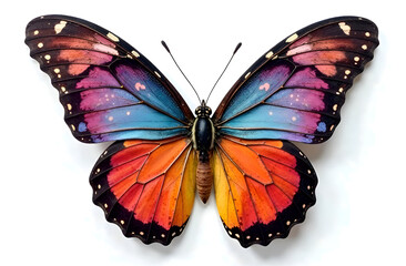 Obraz premium beautiful multicolored butterfly on a white background