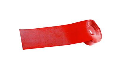 Obraz premium A piece of general purpose vinyl red tape isolated on white
