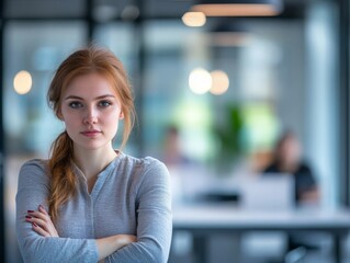 Fototapeta premium Confident Woman in Modern Office