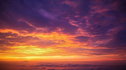 Fototapeta premium Vibrant sunset sky with dramatic cloudscape.