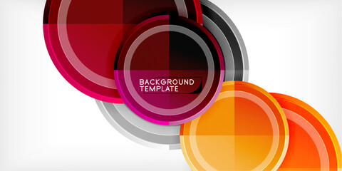 Obraz premium Abstract background - multicolored circles, trendy minimal geometric design, vector illustration